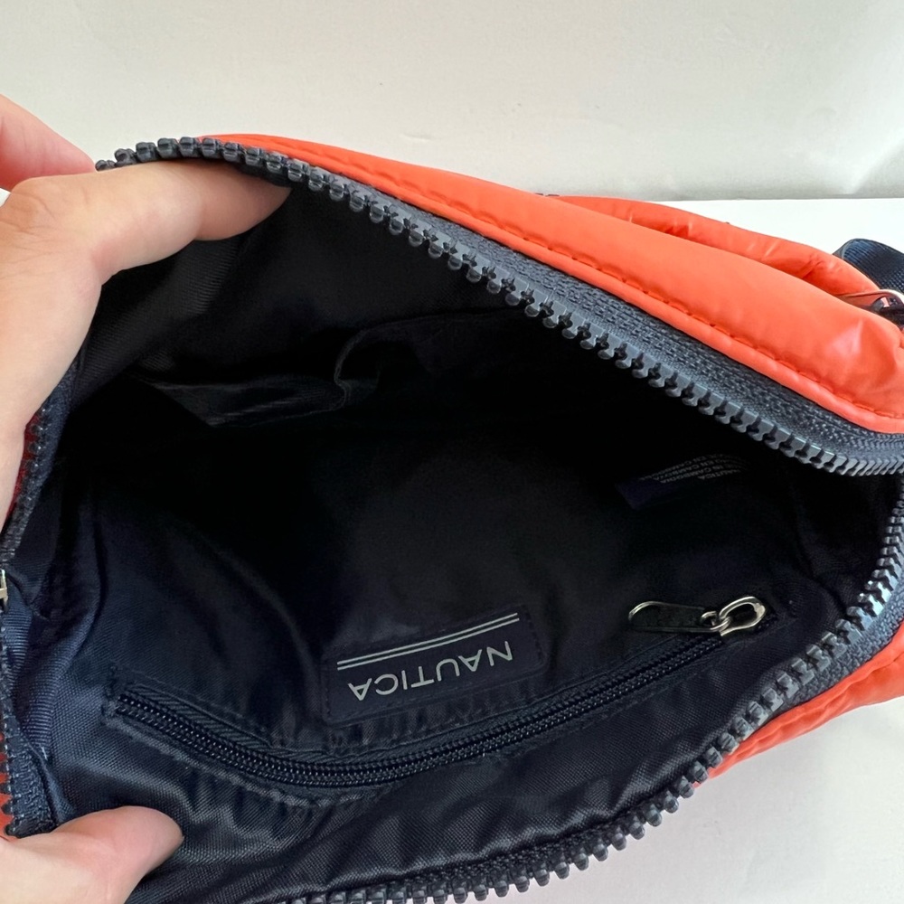 Nautical Crossbody Bag Orange Navy Logo Shoulder Bag Puffer Waist padded - Picture 16 of 16